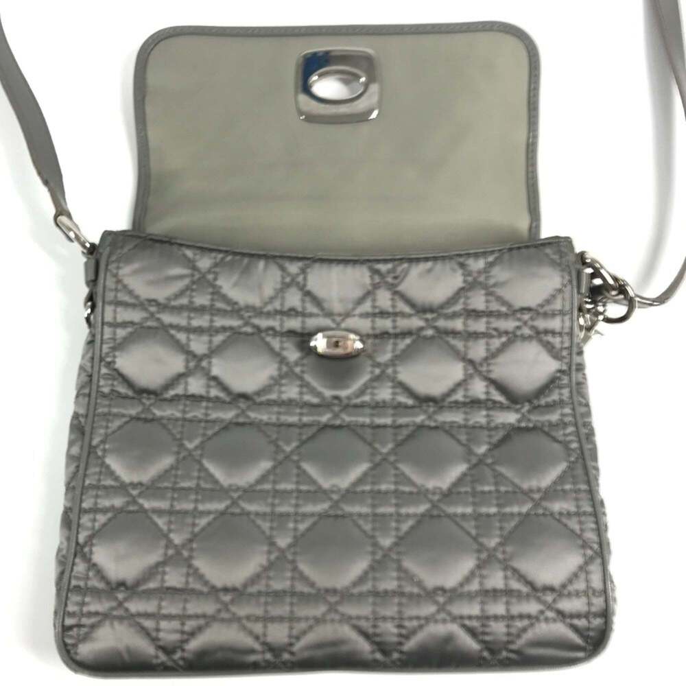 CHRISTIAN DIOR Gray Leather Pochette Shoulder Bag - Picture 9 of 14